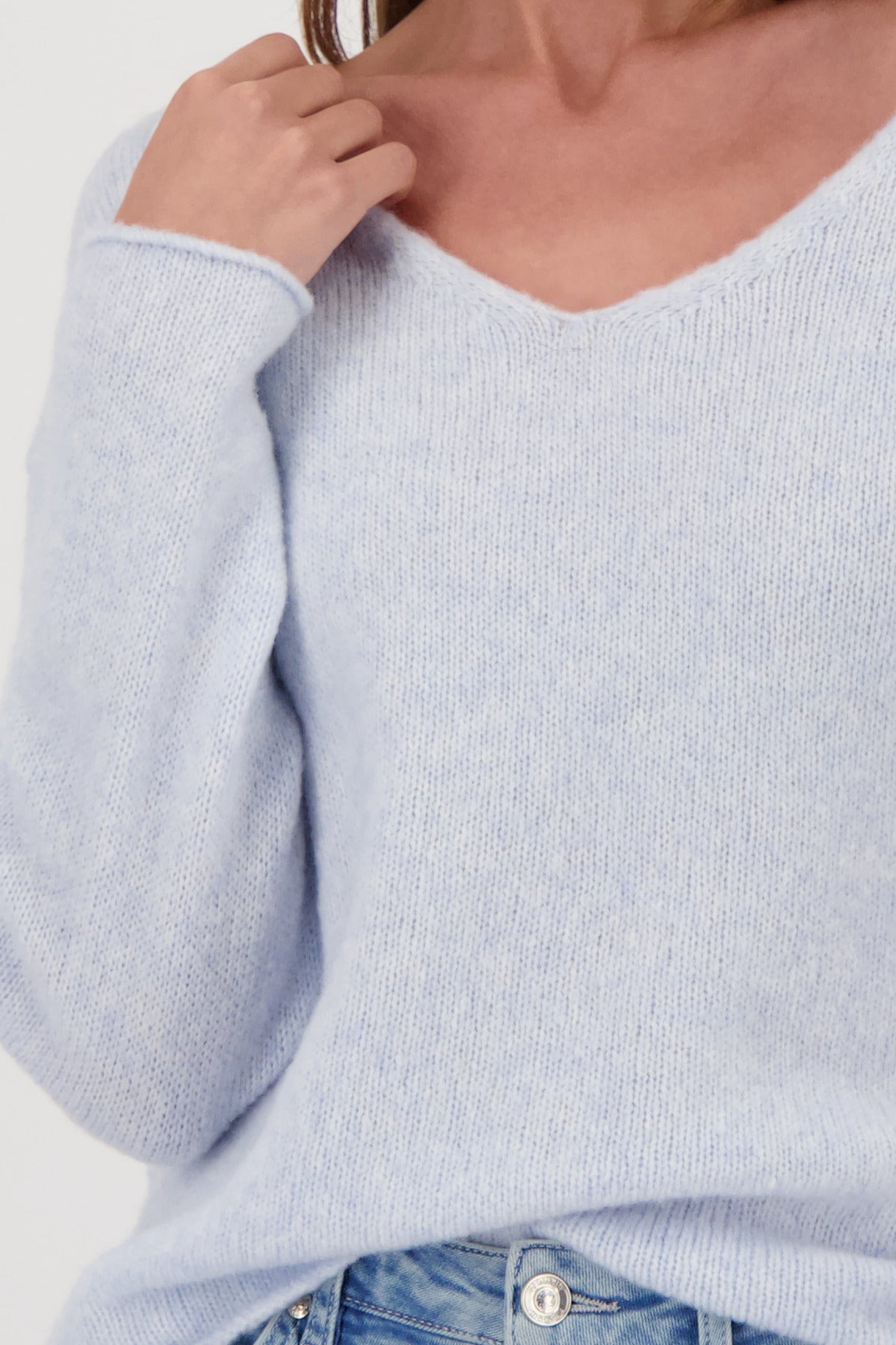 Monari - Fleece Sweater Ice Blue
