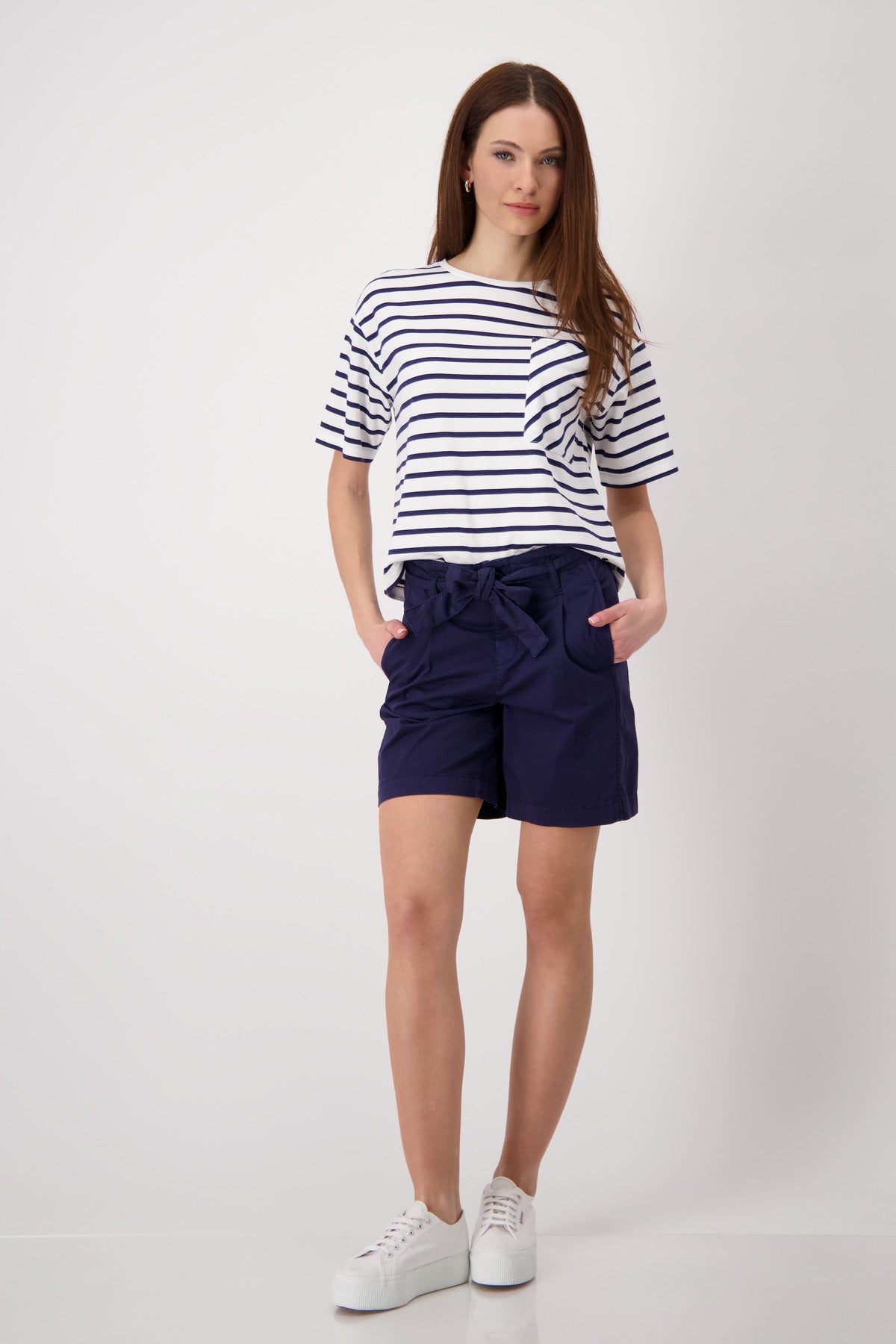 Monari - Round Neck Striped T-Shirt