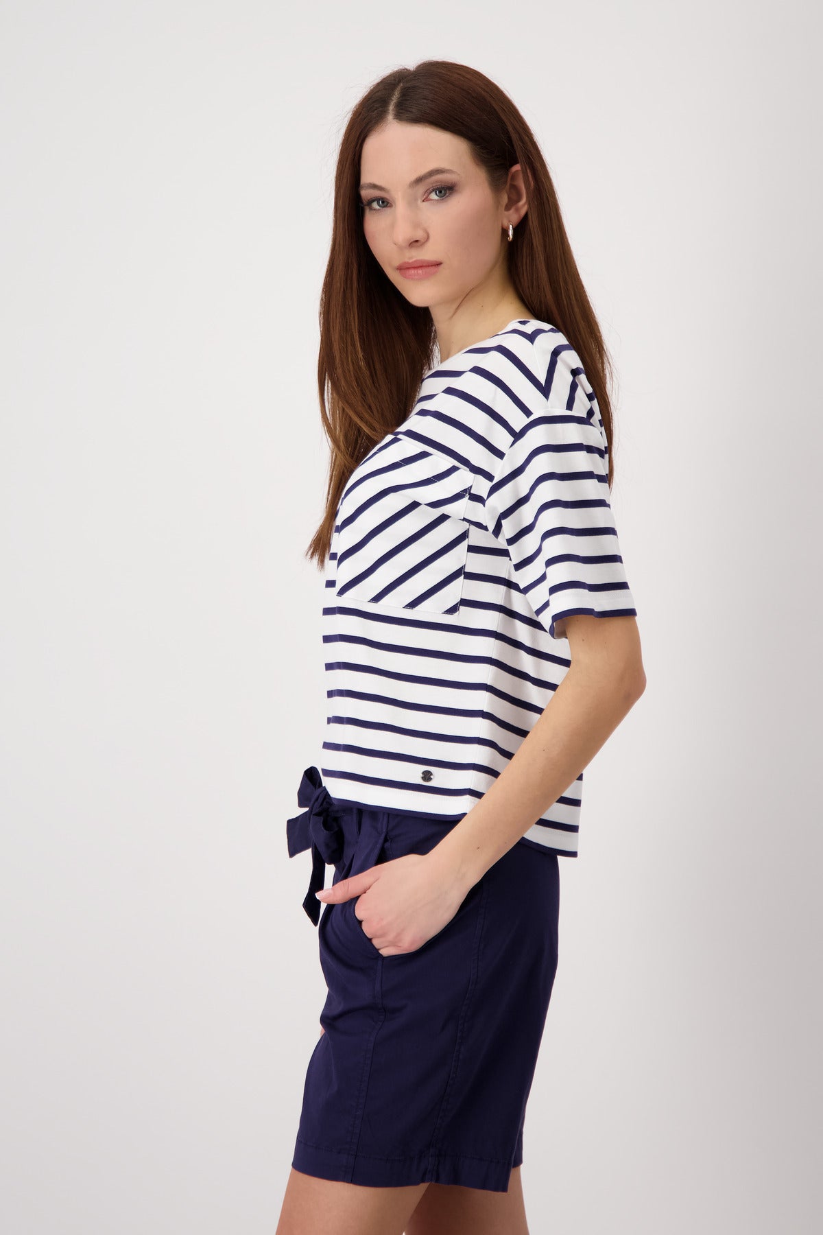 Monari - Round Neck Striped T-Shirt