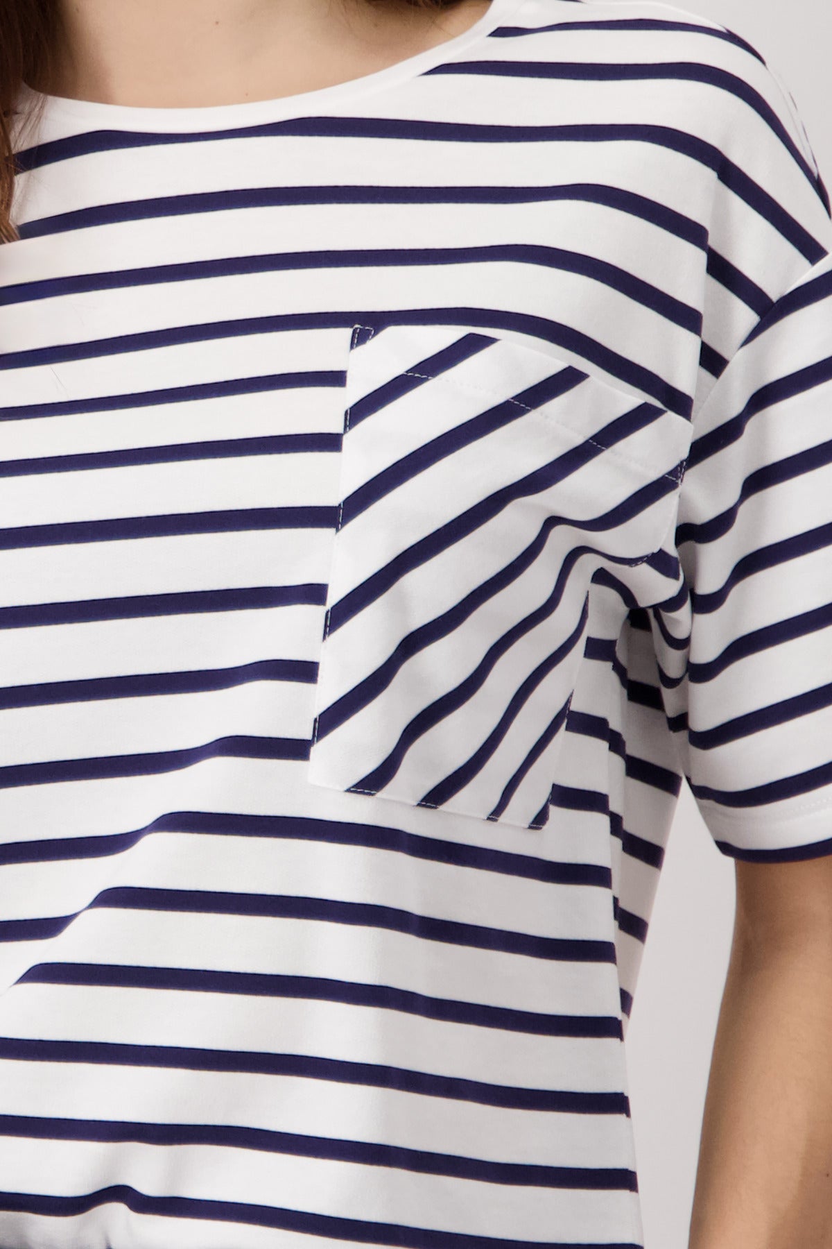 Monari - Round Neck Striped T-Shirt