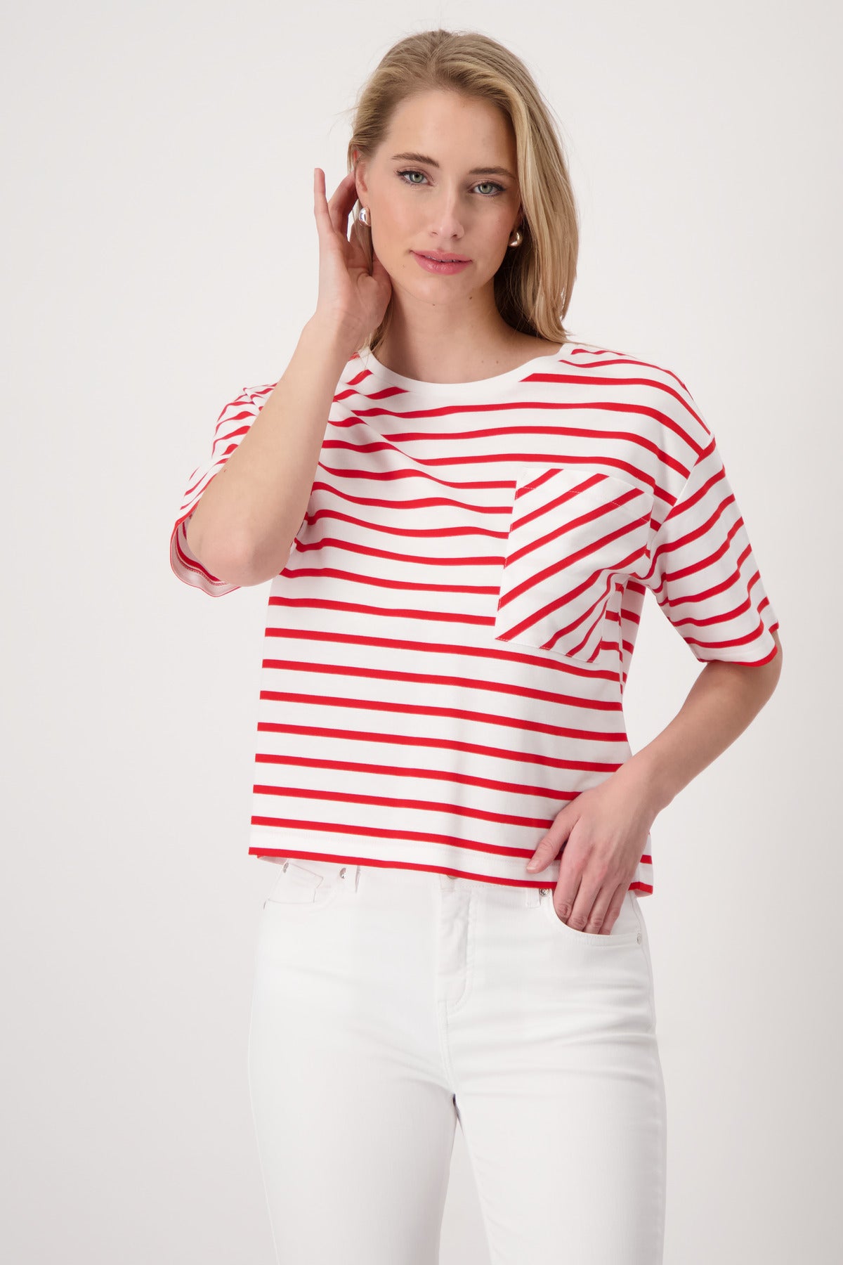 Monari - Round Neck Striped T-Shirt