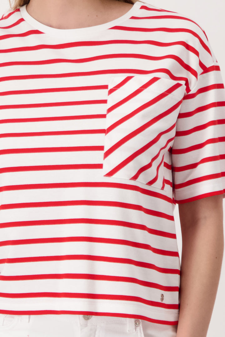 Monari - Round Neck Striped T-Shirt