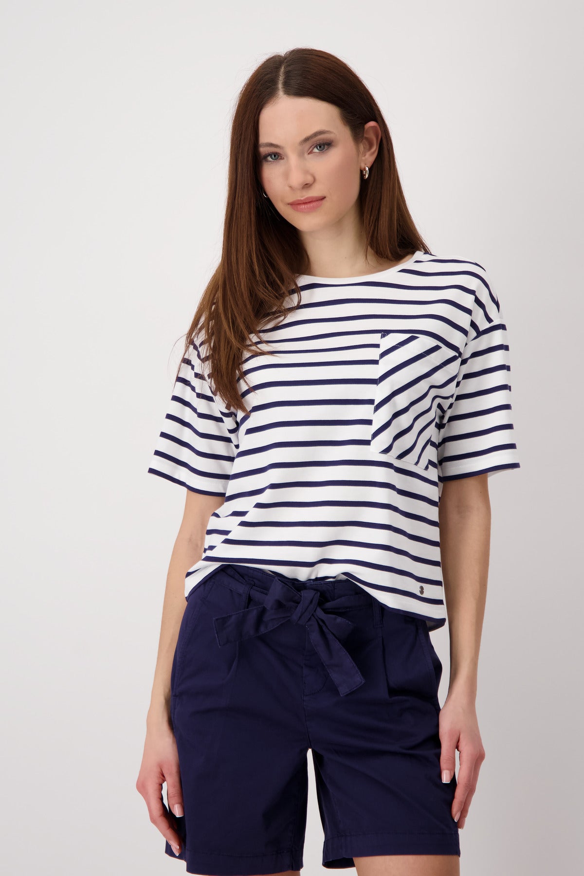 Monari - Round Neck Striped T-Shirt