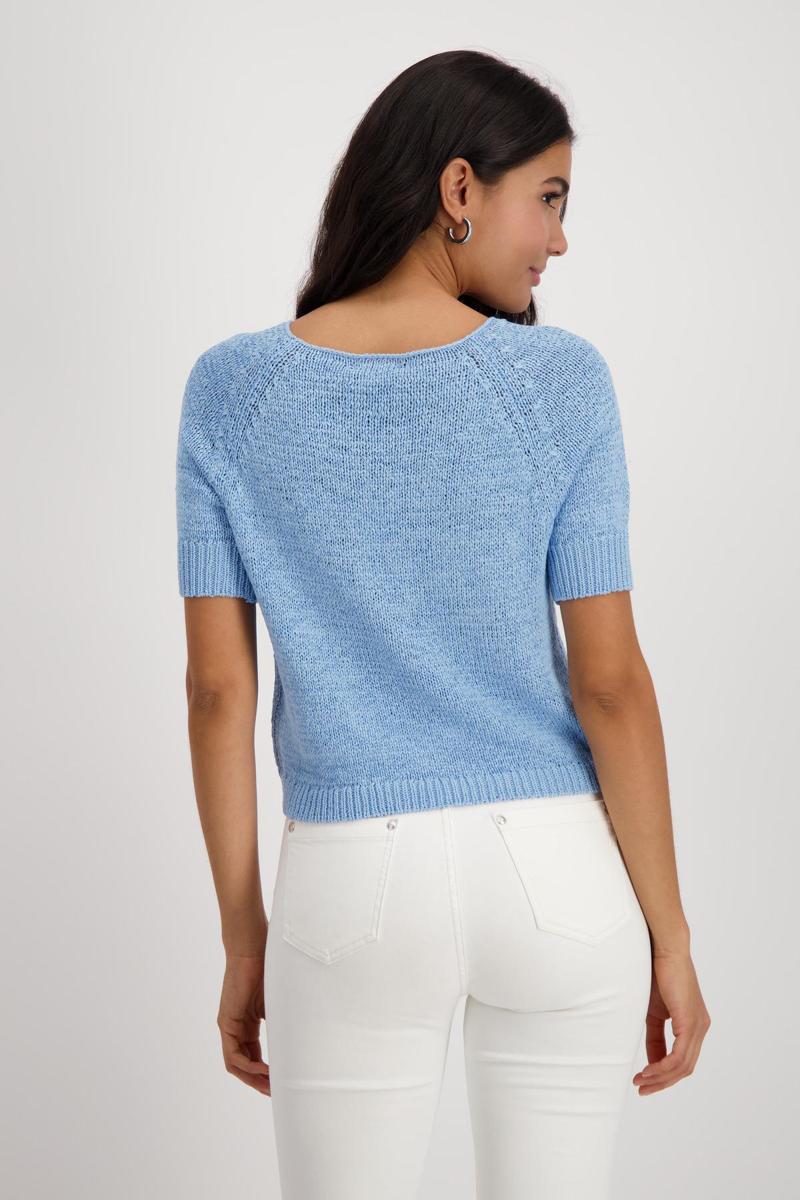 Monari - Short Sleeve Basic Ribbon Sweater