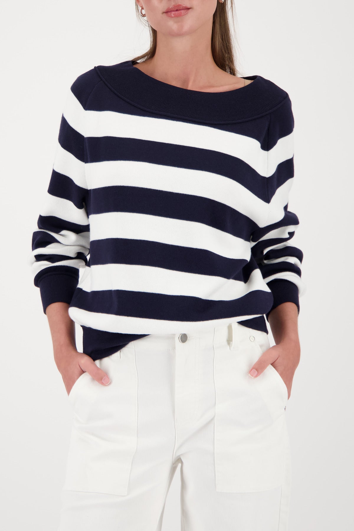 Monari - Striped Knit Cotton Jumper