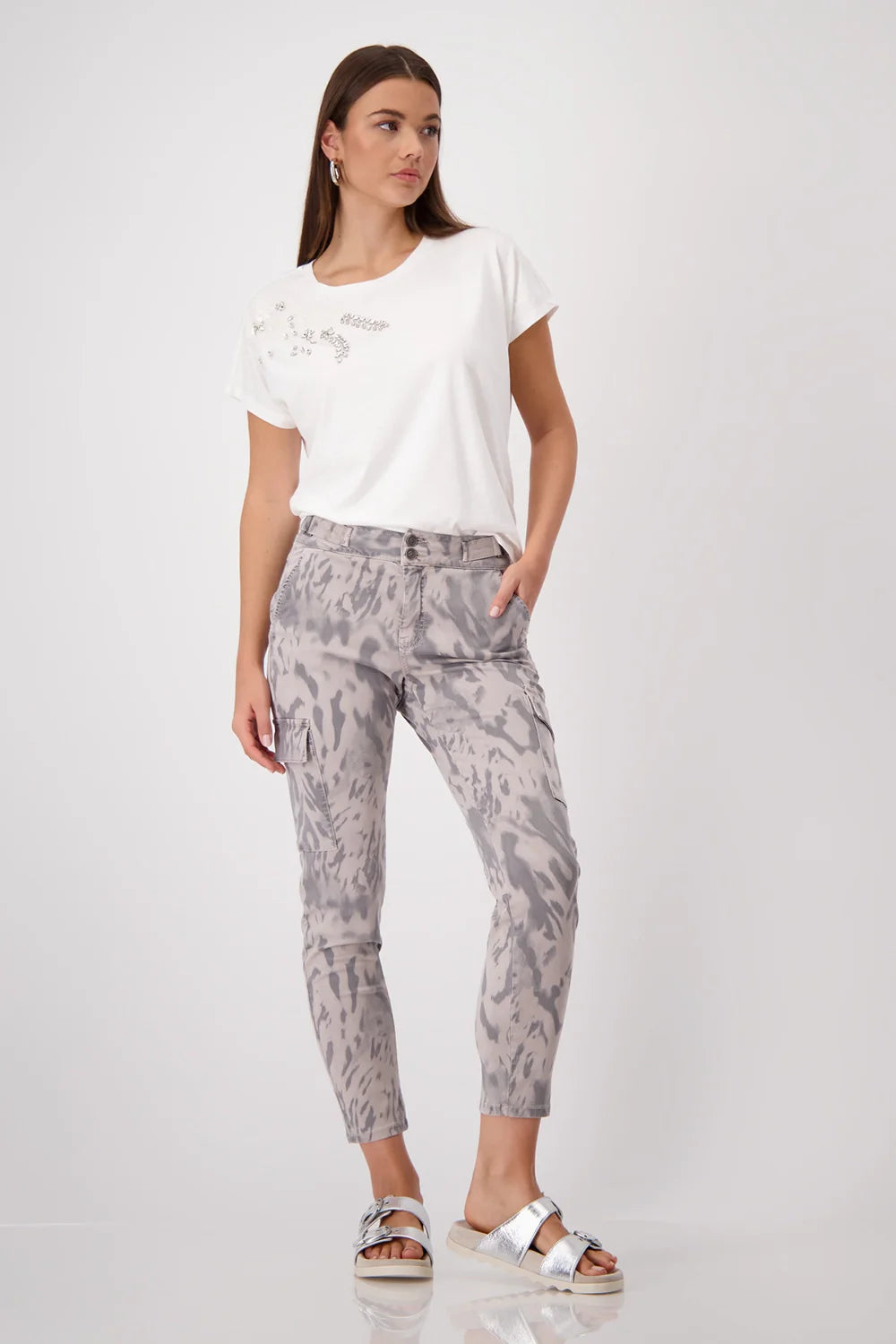 Monari - Tiger Print Cargo Pants