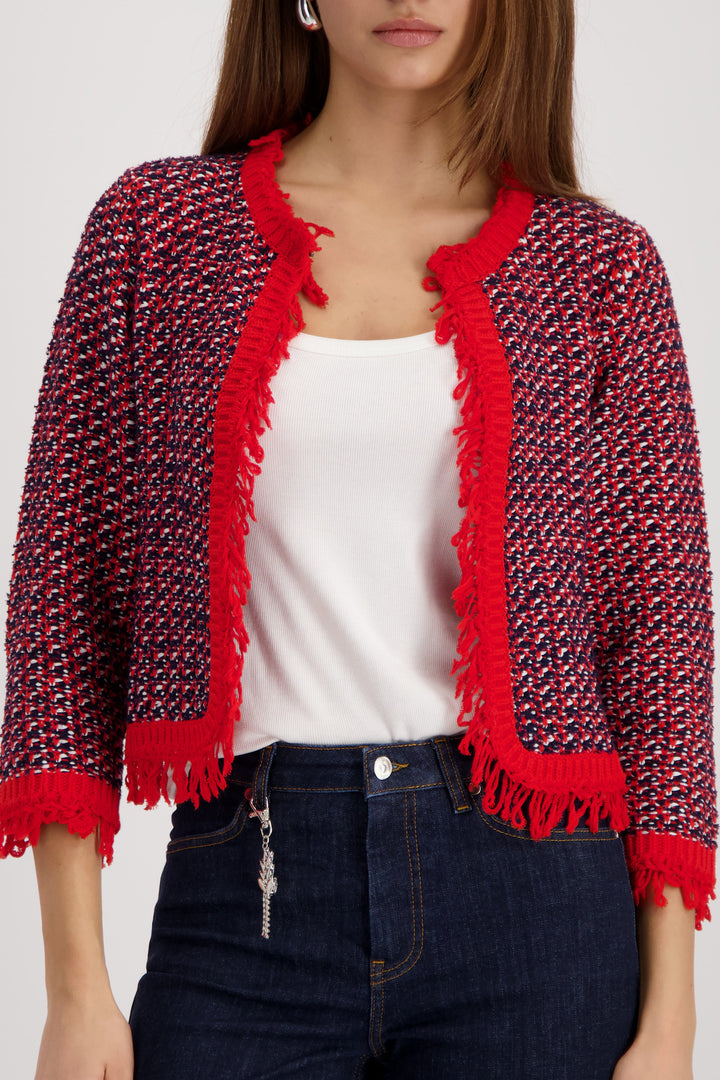 Monari - Tweed Fringe Cardigan