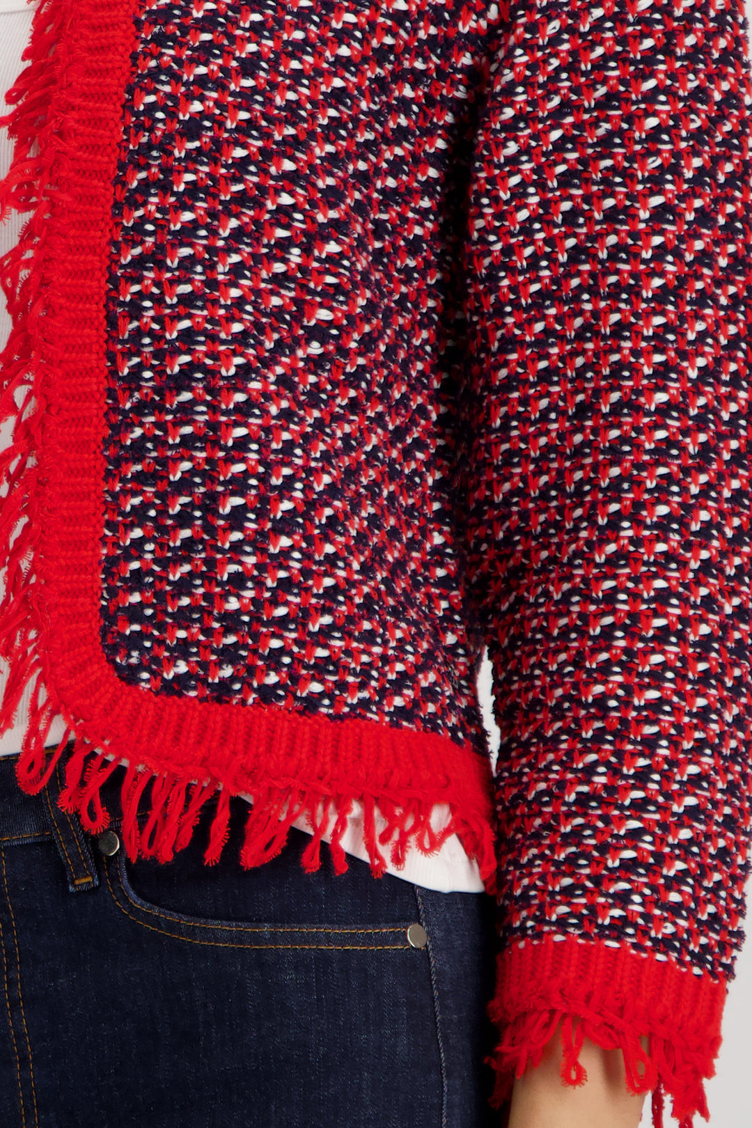 Monari - Tweed Fringe Cardigan