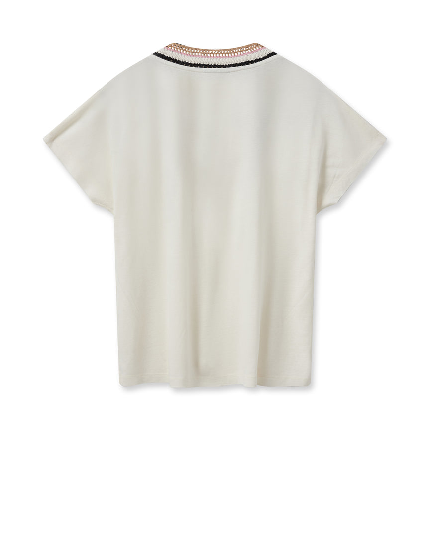 Mos Mosh - Chalk V-Neck Tee