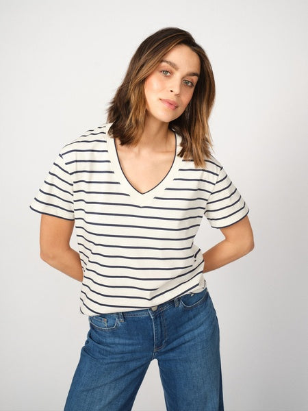 Mos Mosh - Nani V-Neck Stripe T-Shirt