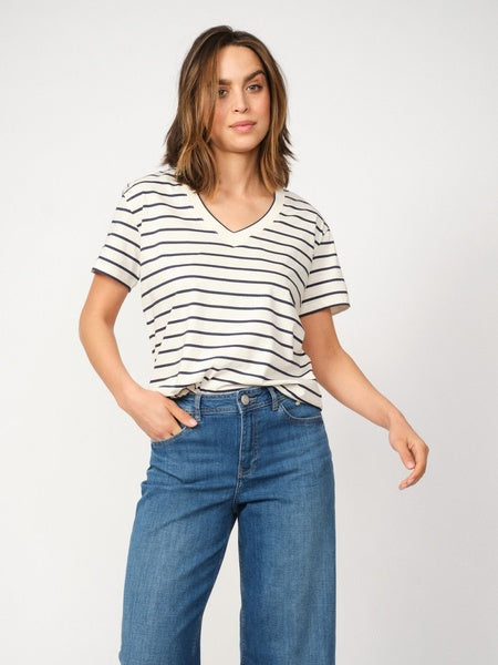 Mos Mosh - Nani V-Neck Stripe T-Shirt