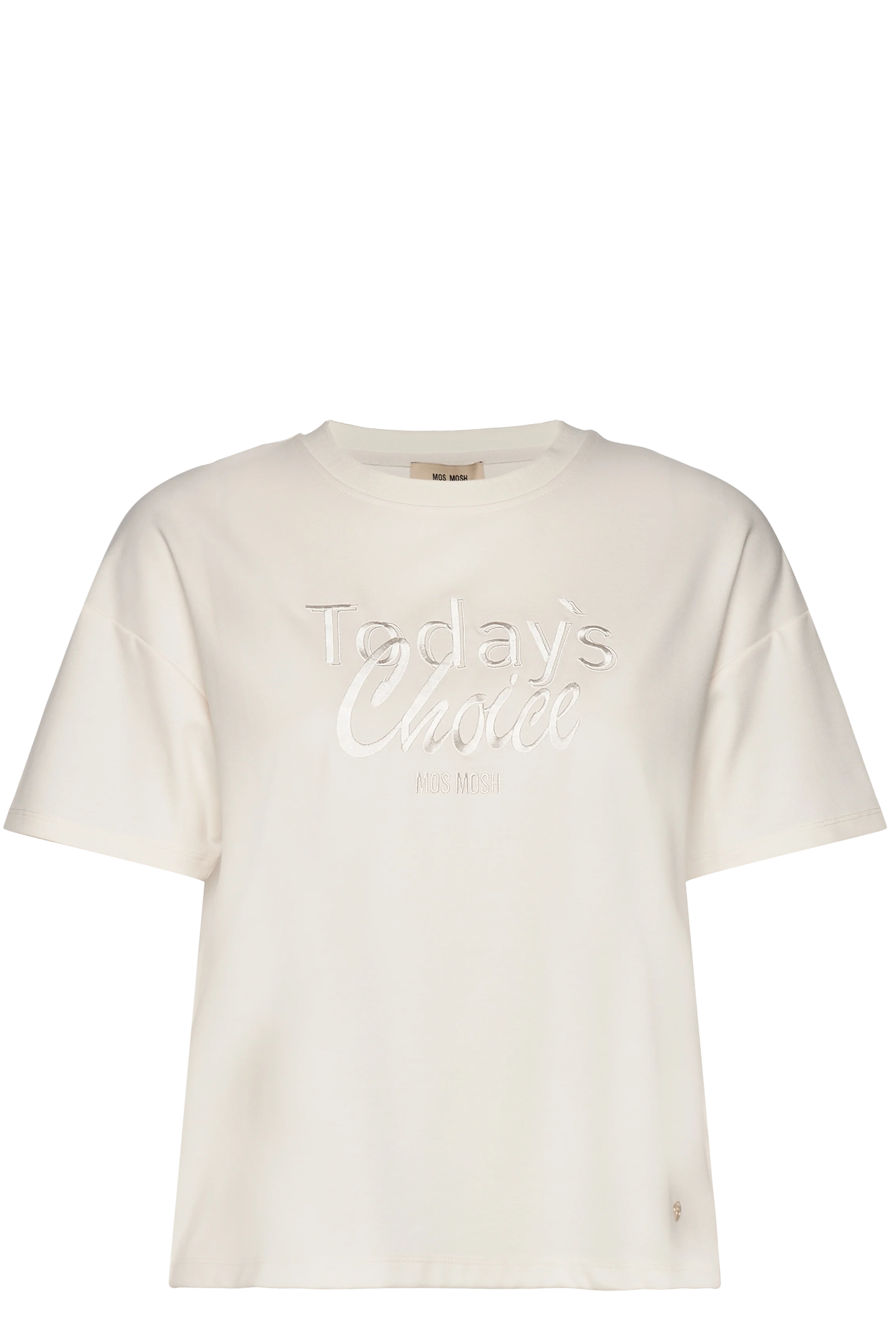 Mos Mosh - Cacho O-SS Embroidery Tee Ecru