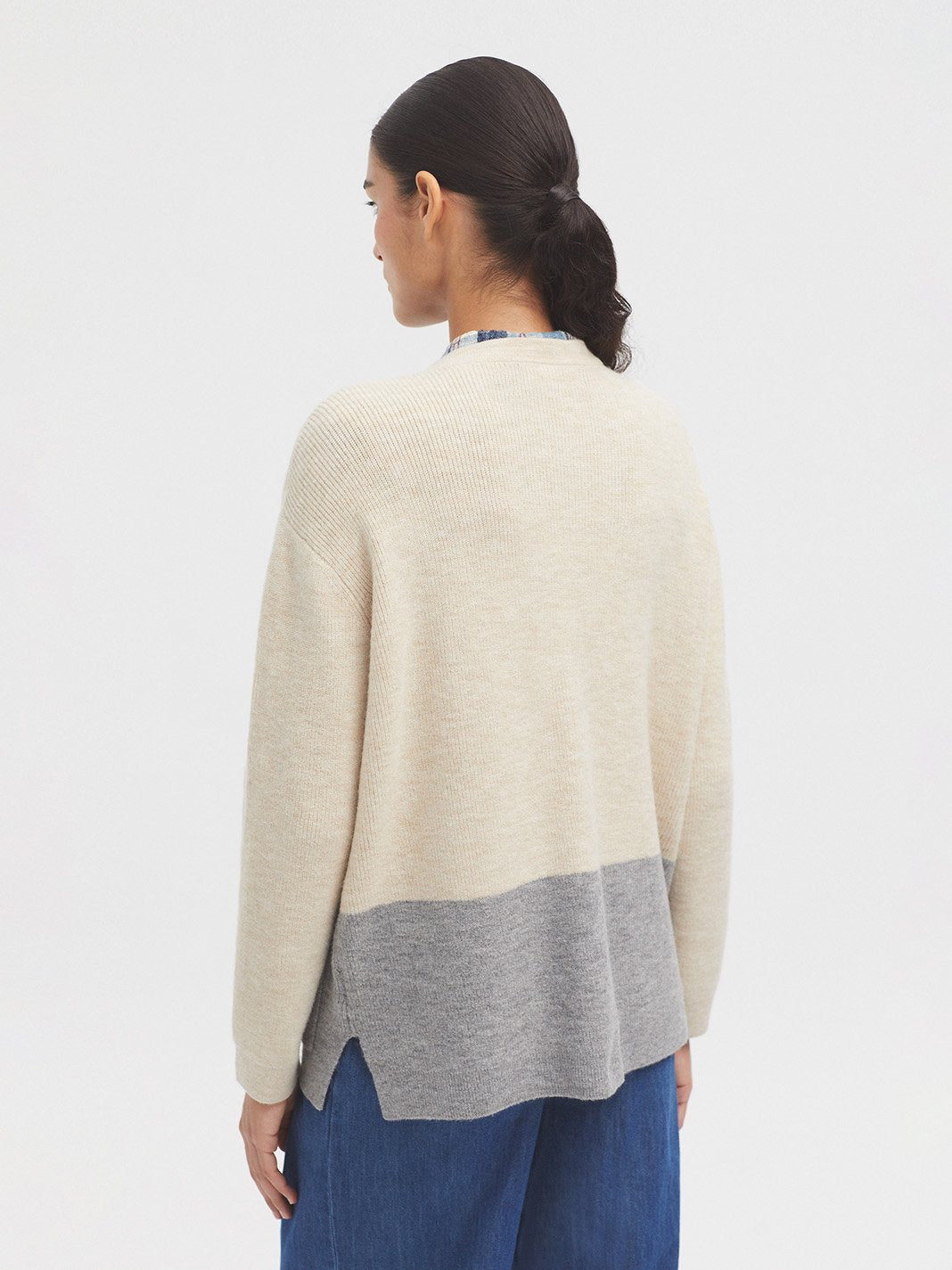 Nice Things Paloma - Two Tone V Neck Cardigan