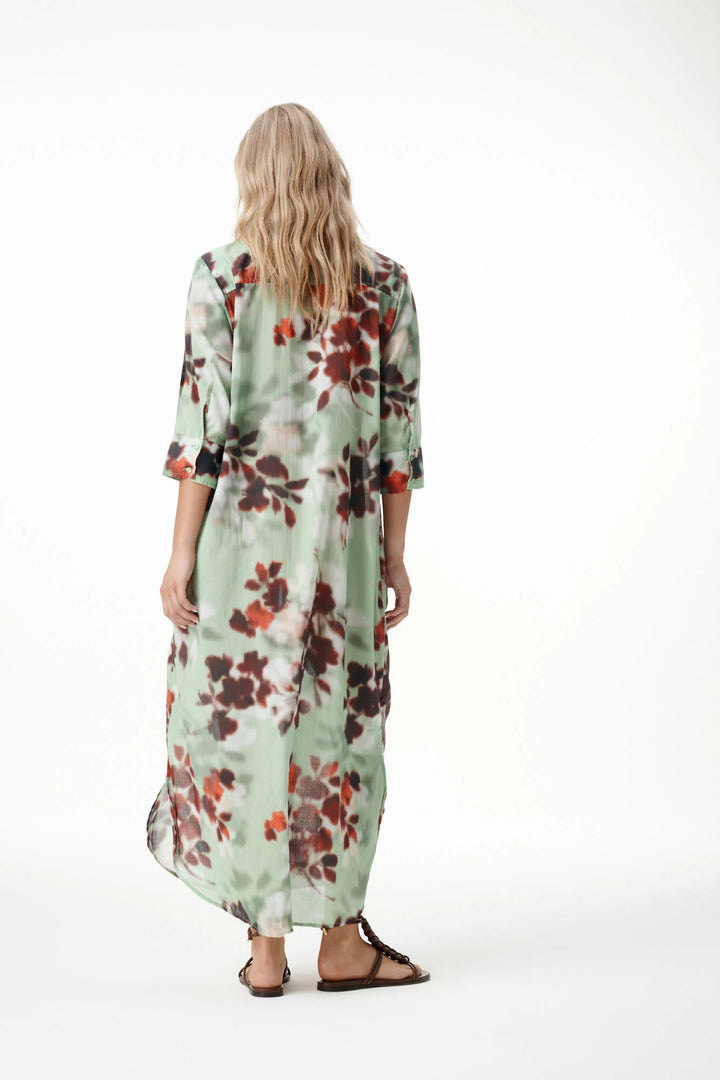 oneseason - Long Daisy Cotton Dress Pistacio Haze