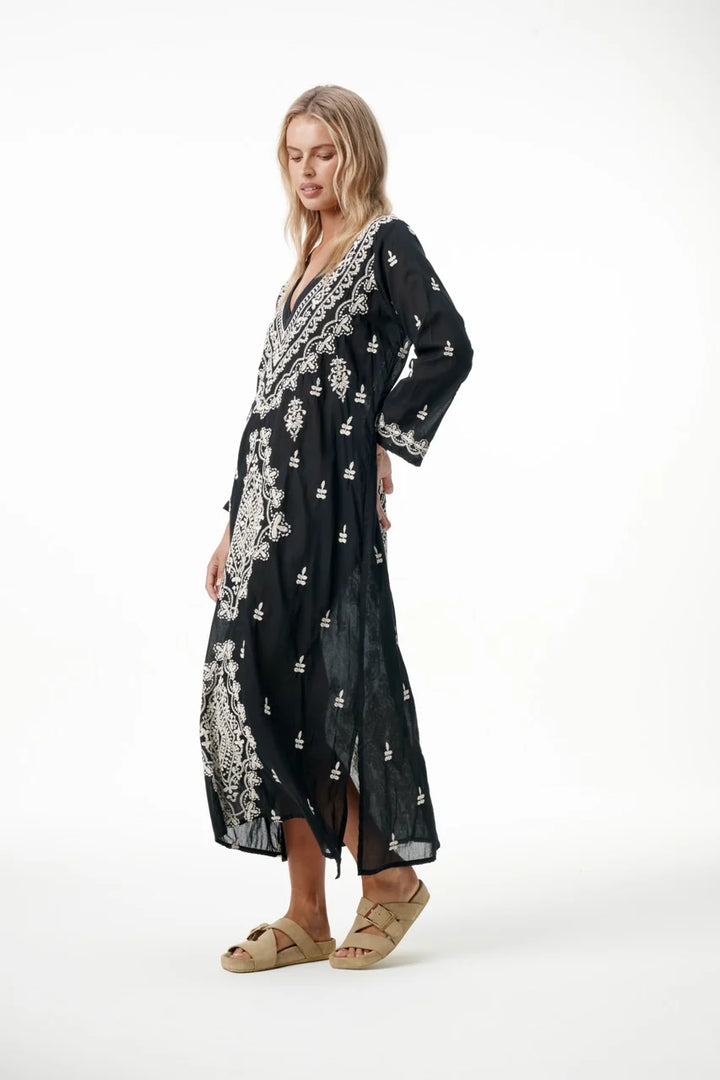 oneseason - Long Goa Embroidery Cotton Dress