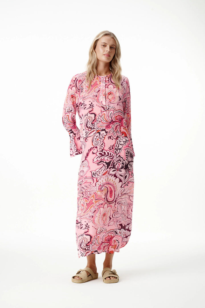 oneseason - Mila Viscose/Crepe Dress in Rosewater Paisley