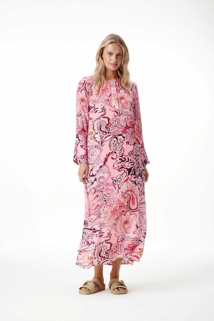 oneseason - Mila Viscose/Crepe Dress in Rosewater Paisley