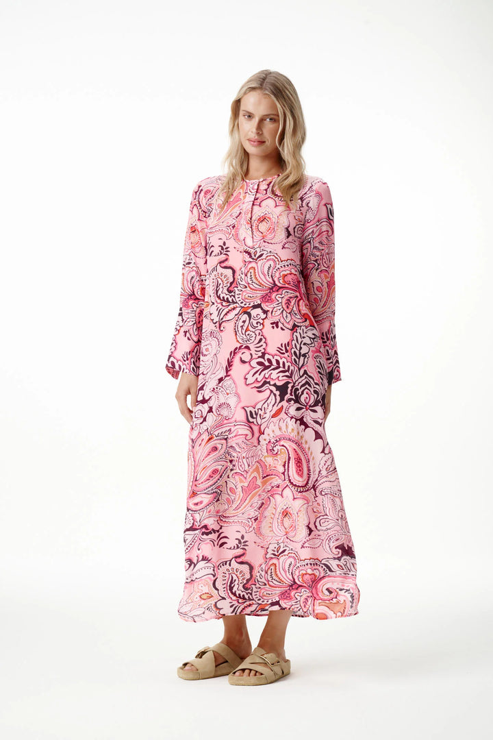 oneseason - Mila Viscose/Crepe Dress in Rosewater Paisley
