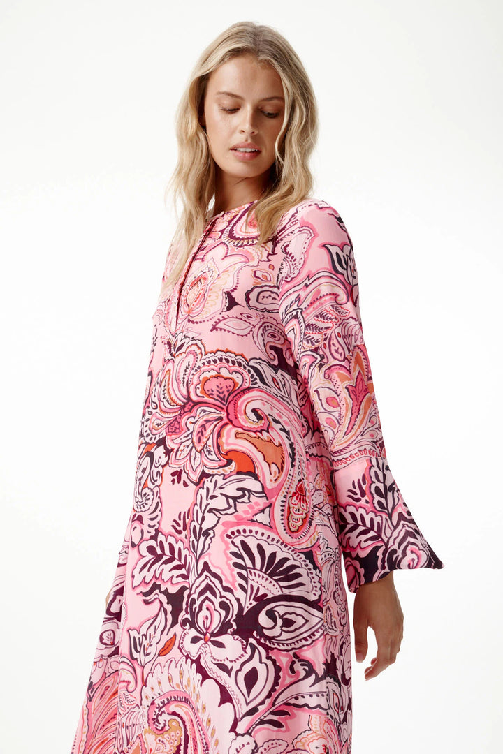 oneseason - Mila Viscose/Crepe Dress in Rosewater Paisley