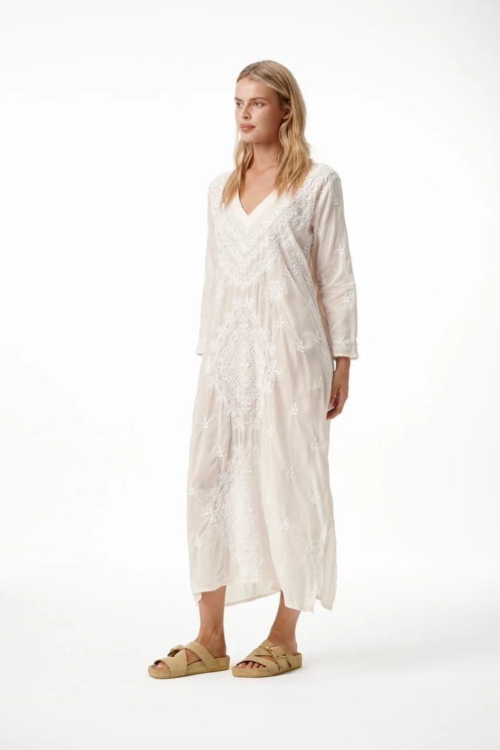 oneseason - Long Goa Embroidery Cotton Dress