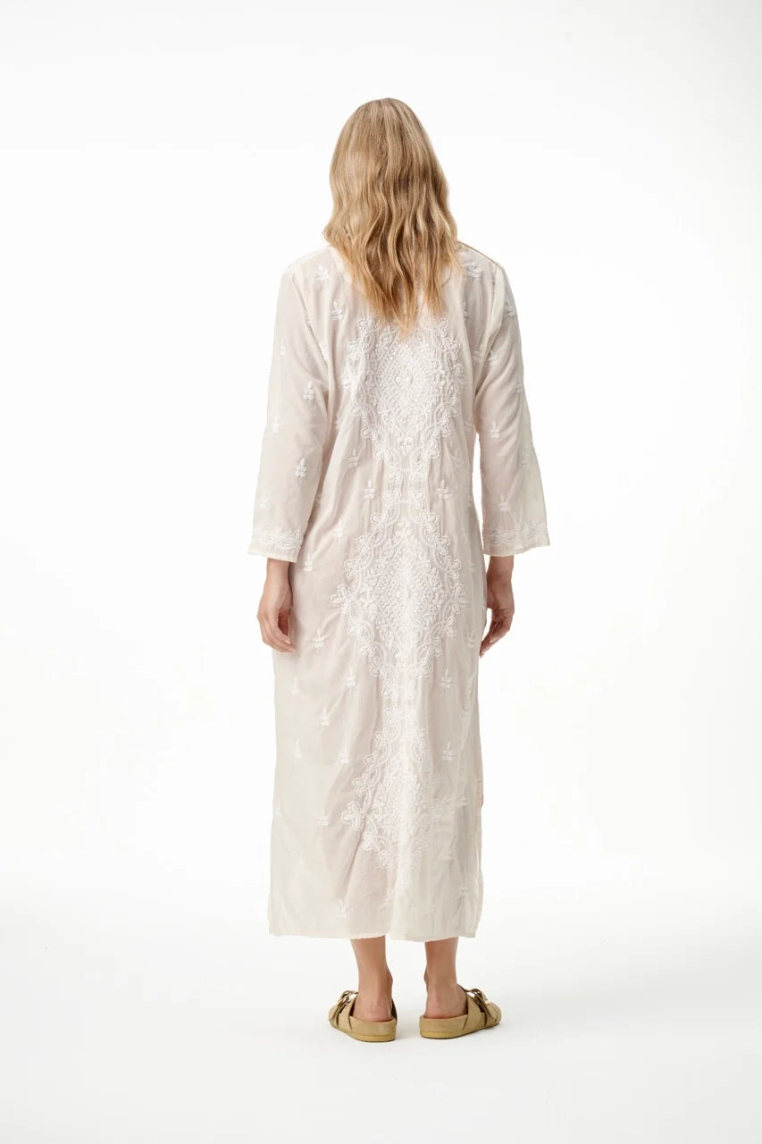 oneseason - Long Goa Embroidery Cotton Dress