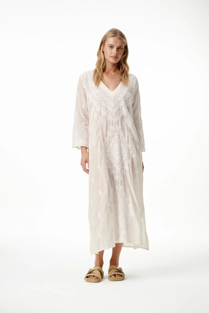 oneseason - Long Goa Embroidery Cotton Dress