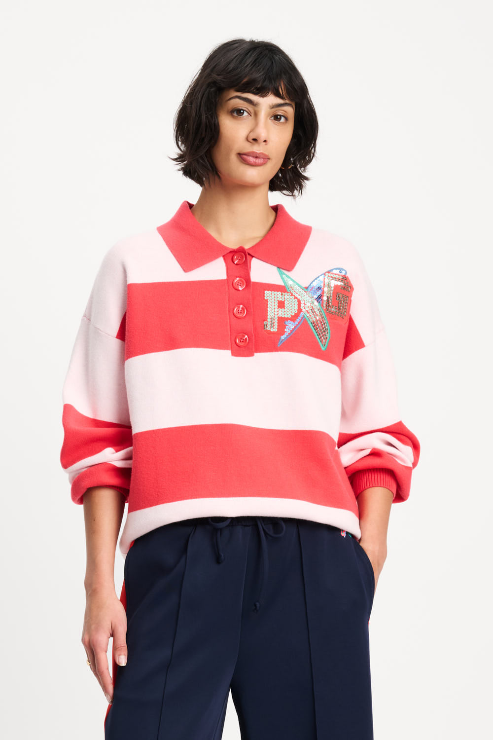 Pom Amsterdam - Polo Striped Pullover