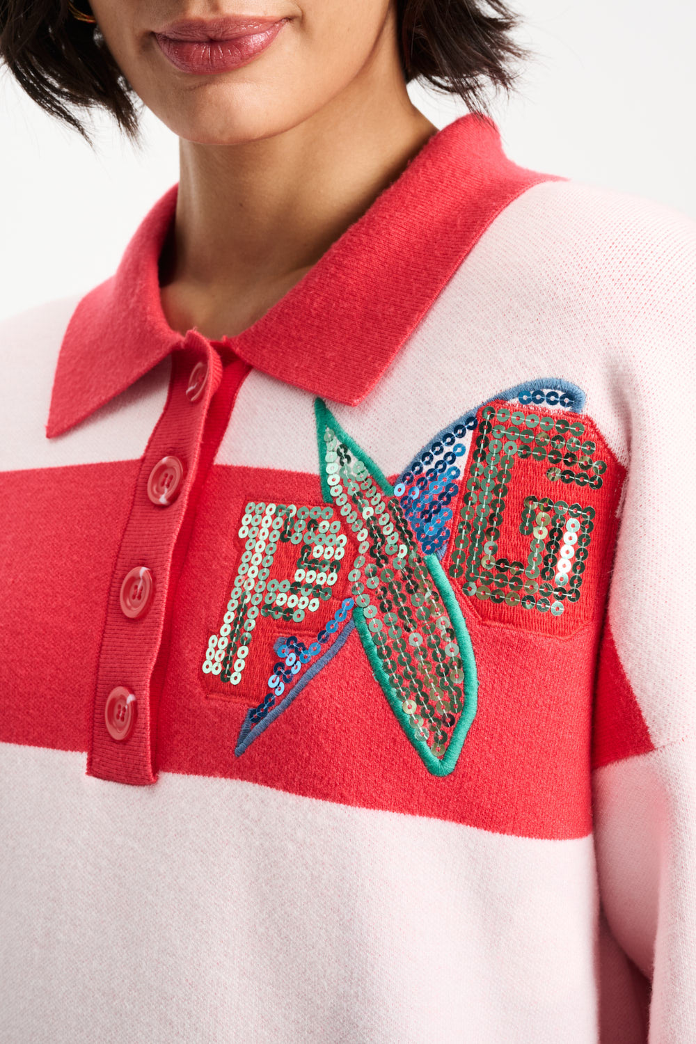 Pom Amsterdam - Polo Striped Pullover