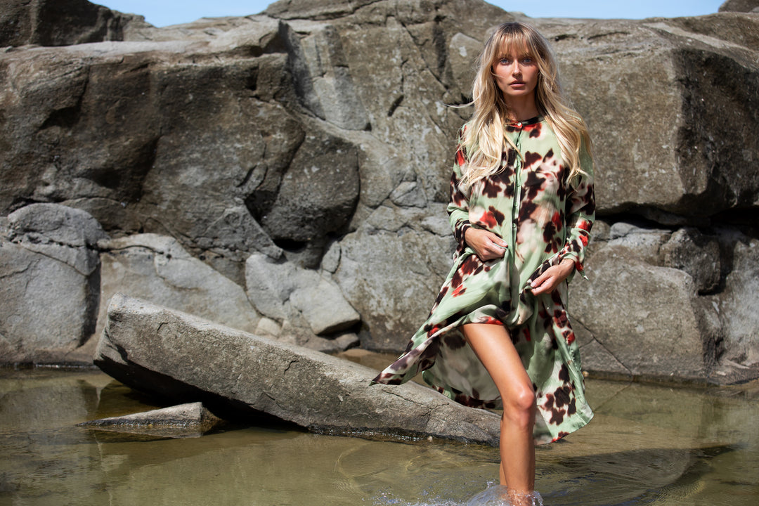 oneseason - Long Genie Viscose Dress Pistacio Haze