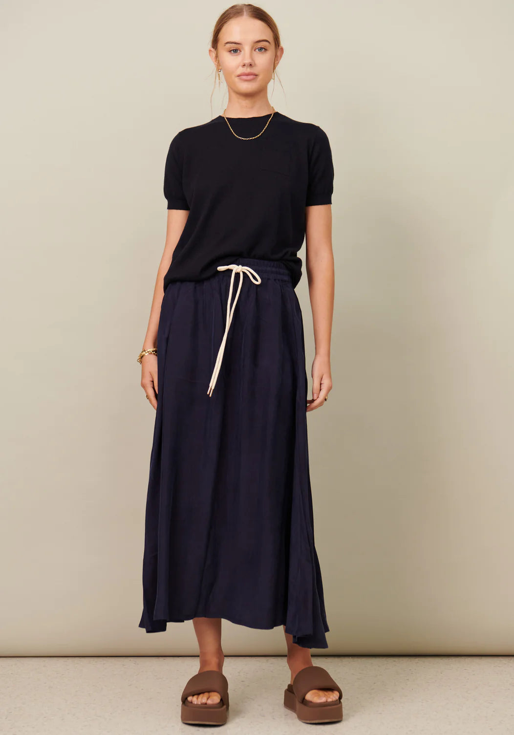 Pol - Cupro Drawcord Skirt