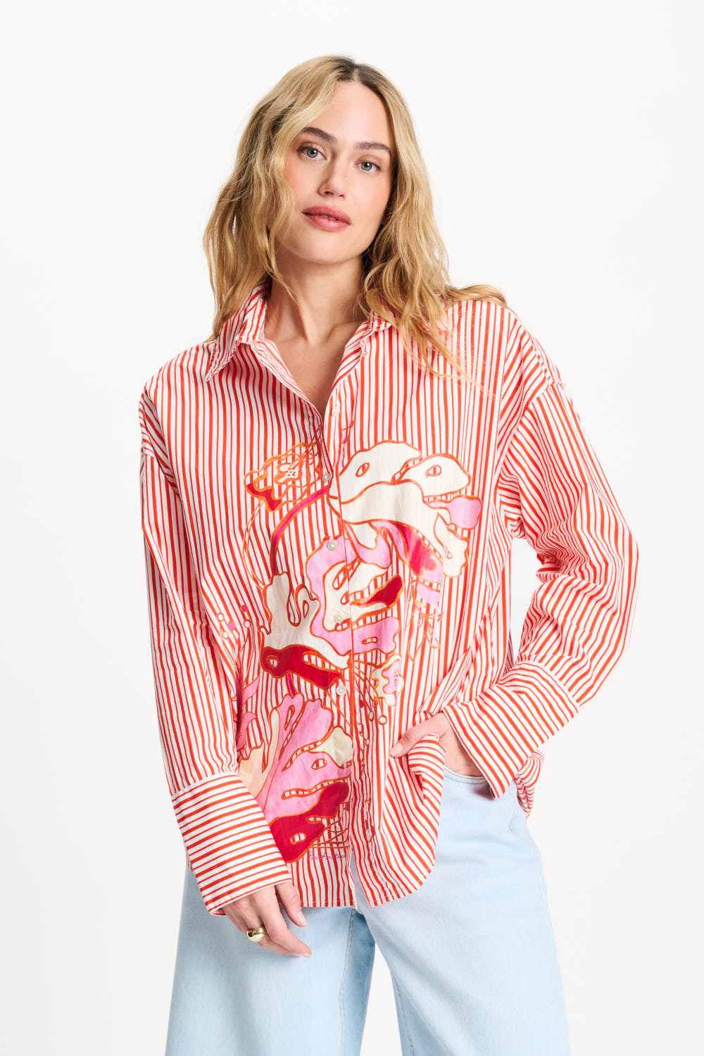 Pom Amsterdam - Poplin Striped Blouse