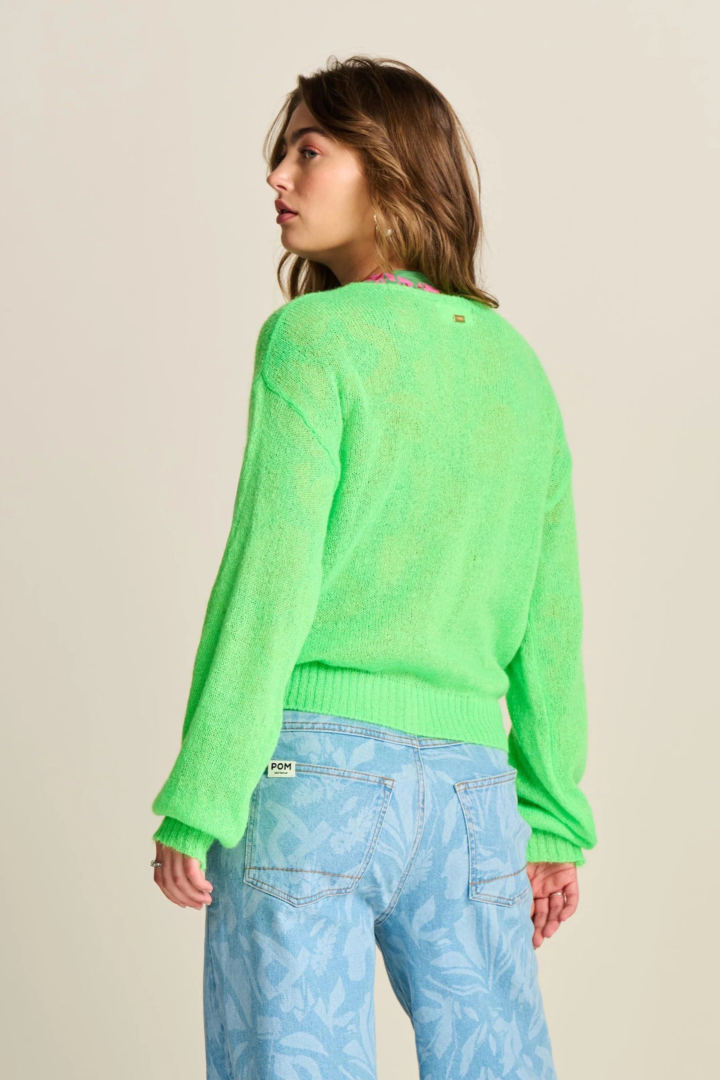 POM Amsterdam - CARDIGAN Neon Green