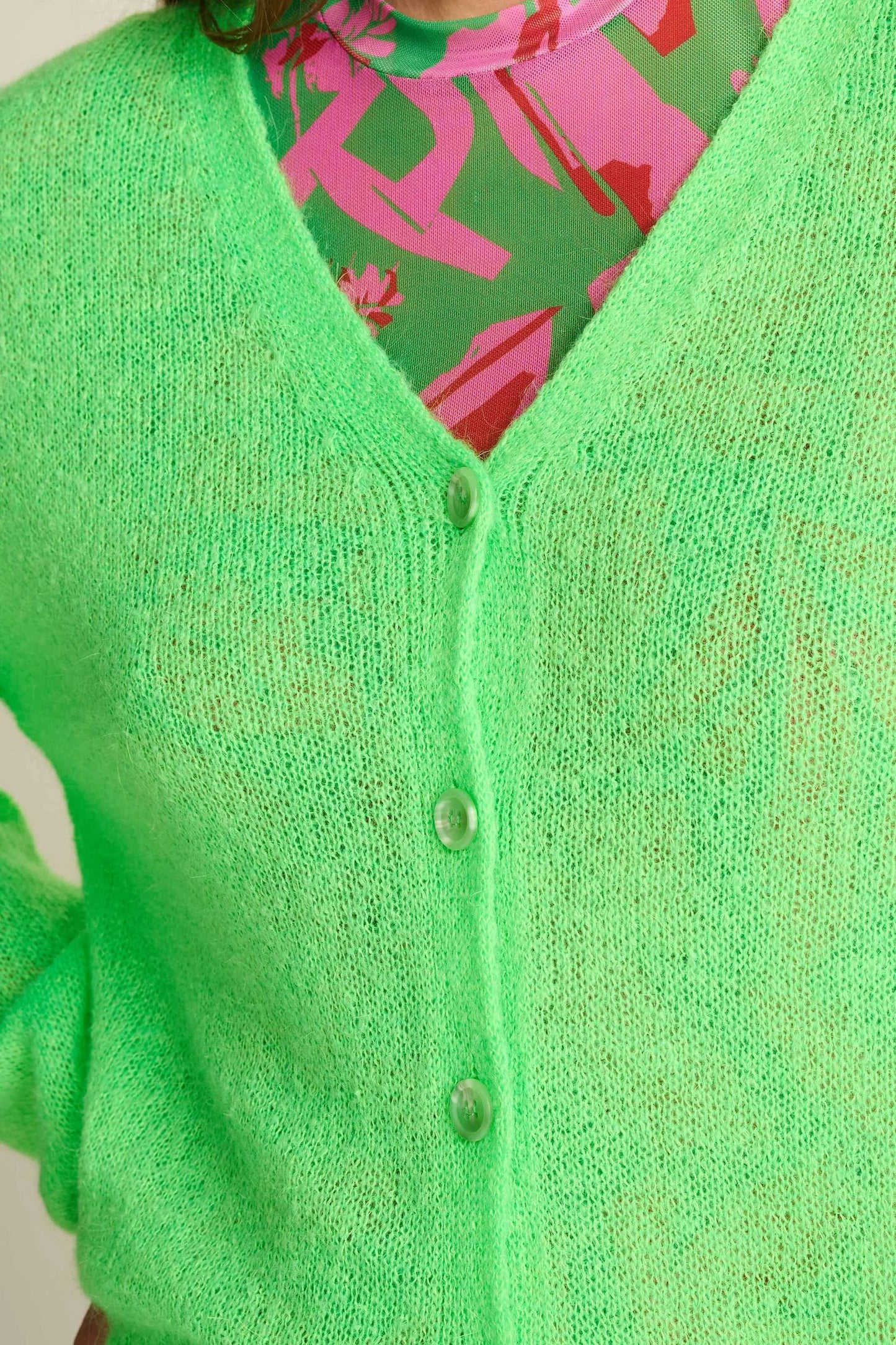 POM Amsterdam - CARDIGAN Neon Green