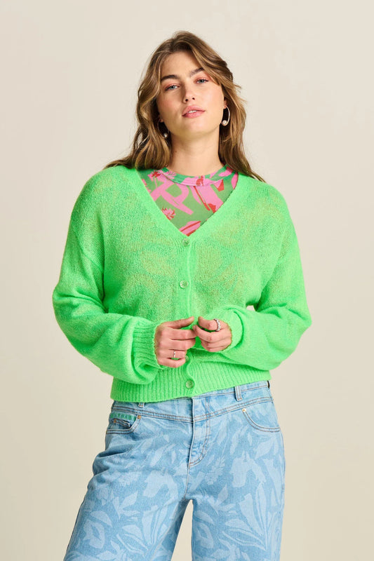 POM Amsterdam - CARDIGAN Neon Green