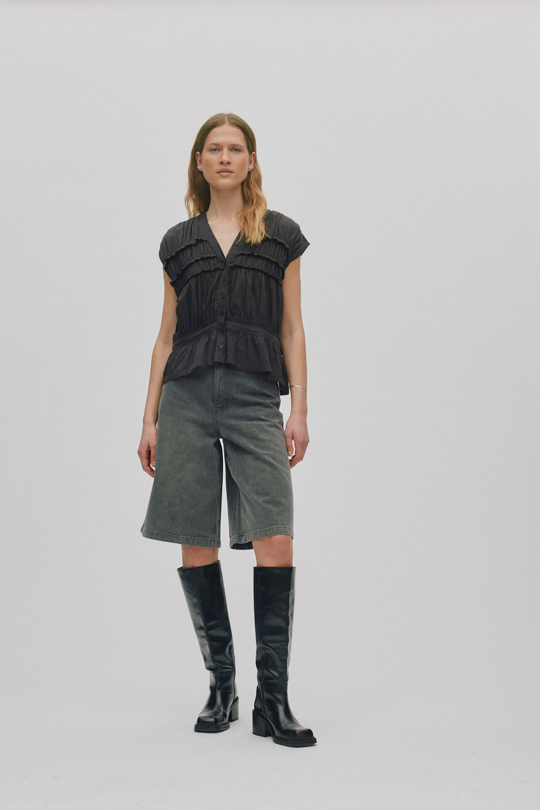 Rabens Saloner - Elenor Voile Frill Top