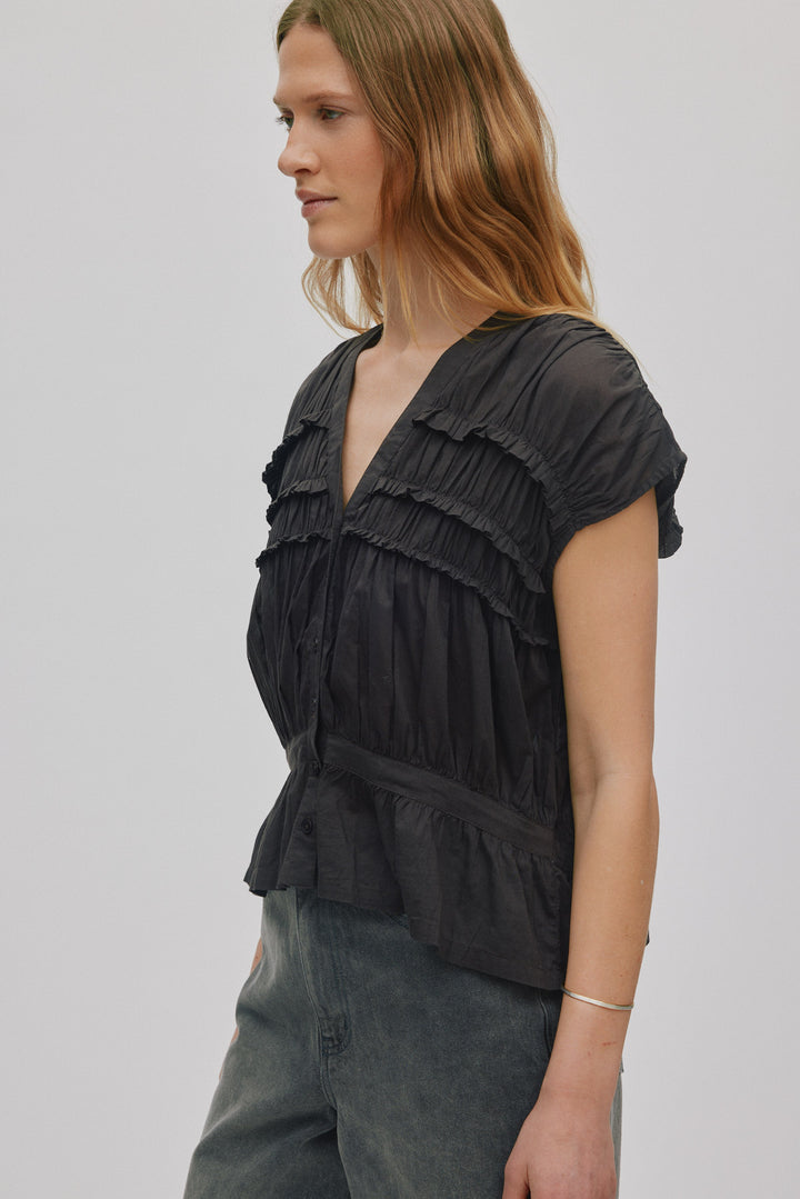 Rabens Saloner - Elenor Voile Frill Top