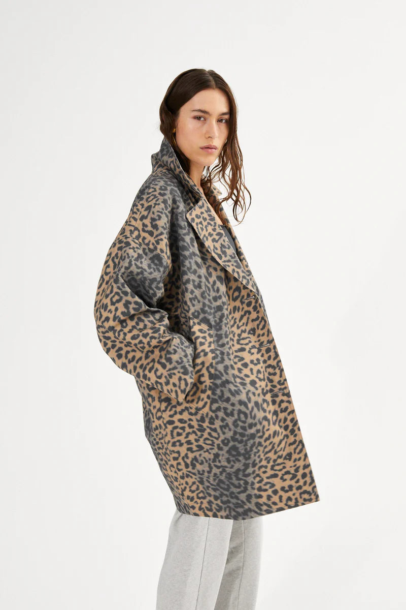 Rabens Saloner - Jacqline - Leopard Print Oversize Jacket