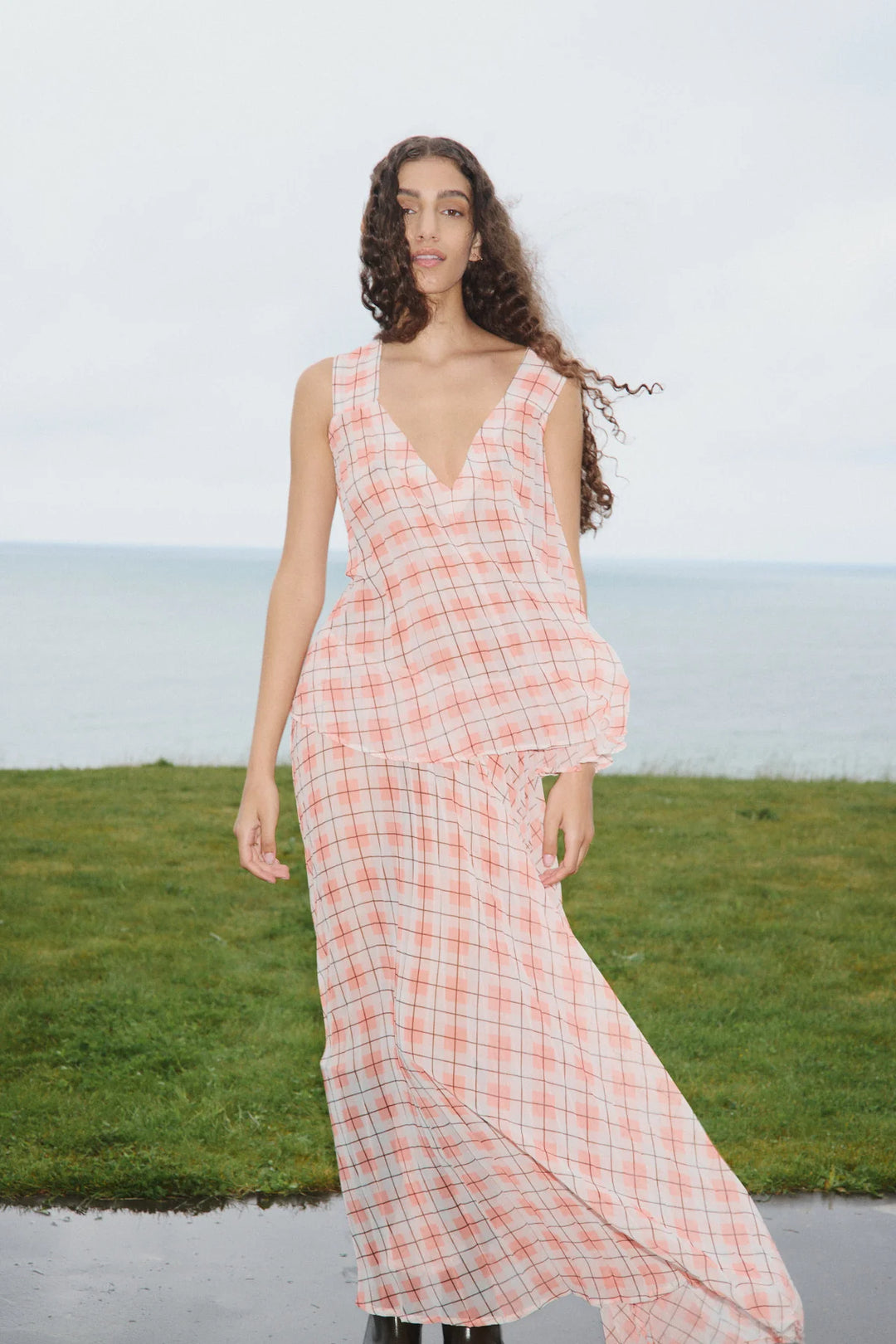 Rabens Saloner - Transparent Check Skirt