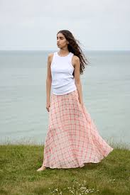 Rabens Saloner - Transparent Check Skirt