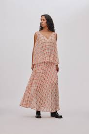 Rabens Saloner - Transparent Check Skirt