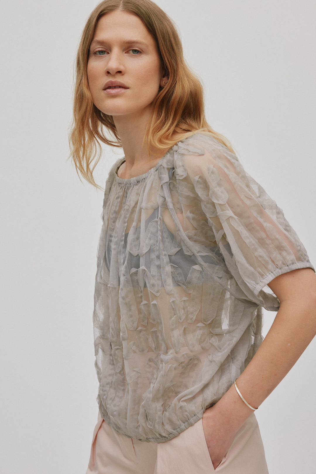 Rabens Saloner - Delva Splash Netting Elasticated Top