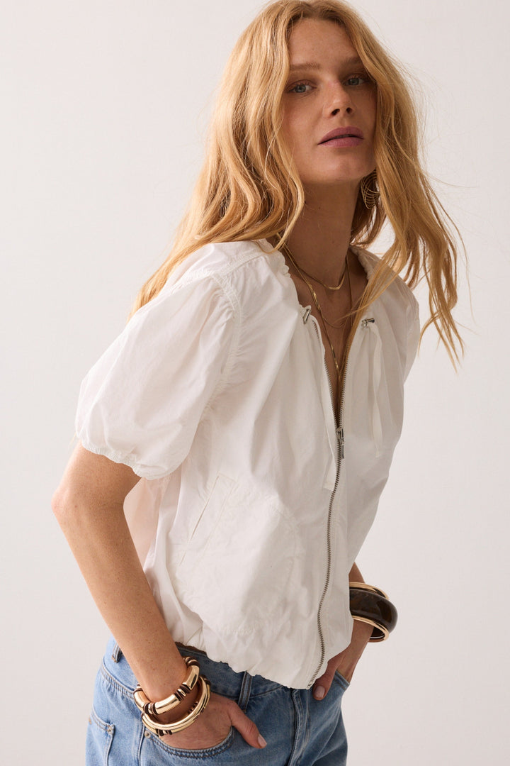 SUMMUM - Canvas Blouse with Zip
