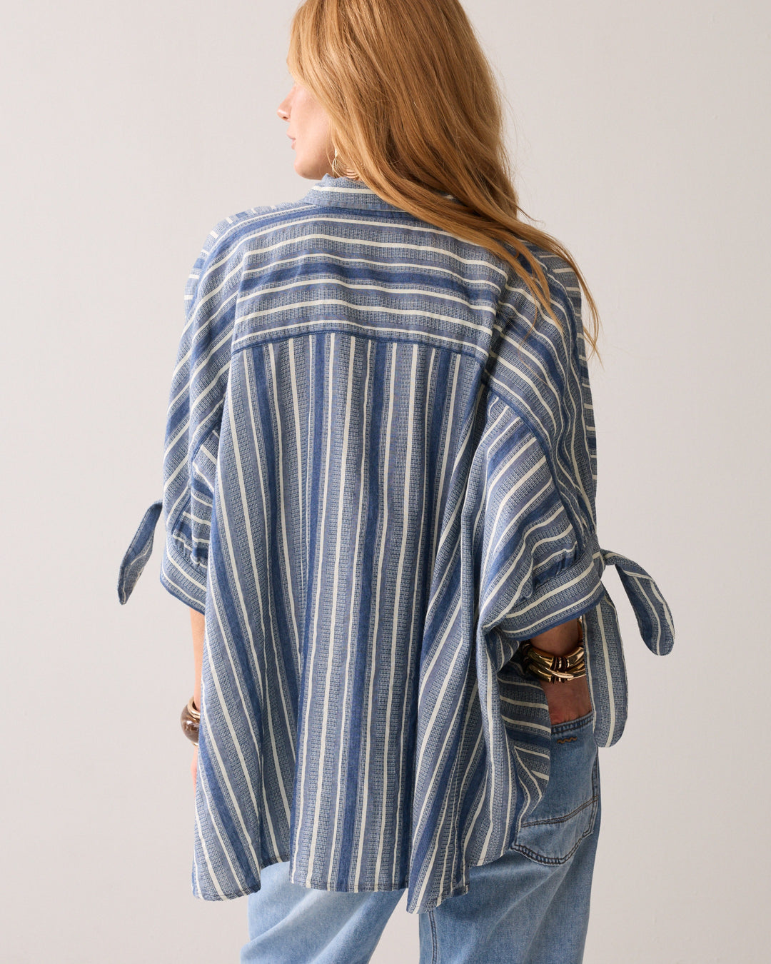 SUMMUM - Indigo Stripe Blouse