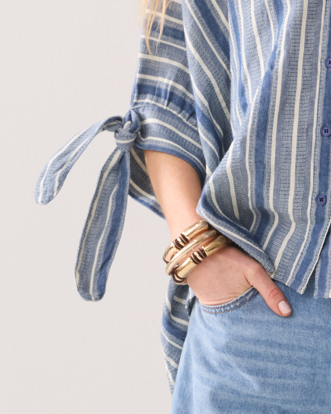 SUMMUM - Indigo Stripe Blouse