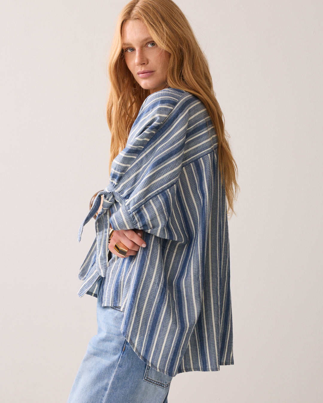 SUMMUM - Indigo Stripe Blouse