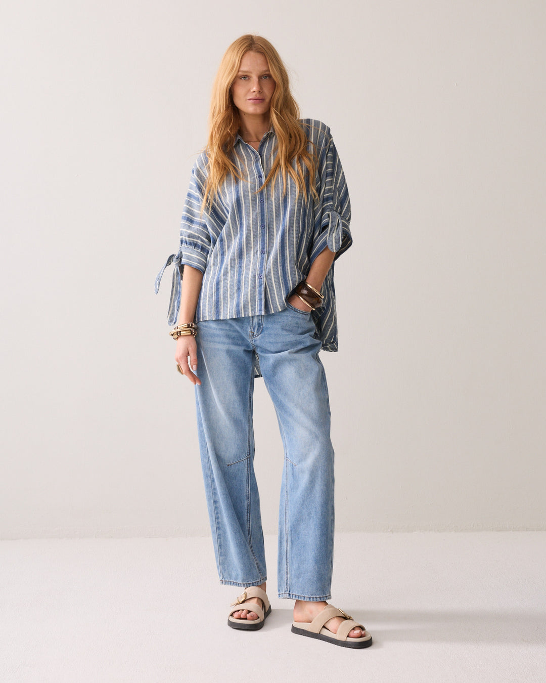 SUMMUM - Indigo Stripe Blouse