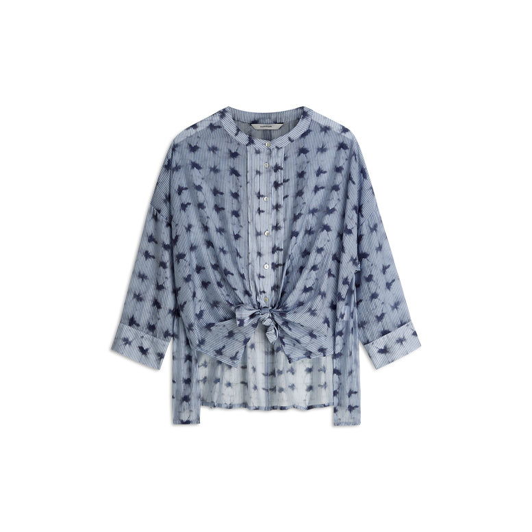 SUMMUM - Tie-dye Soft Blue Stripe Blouse
