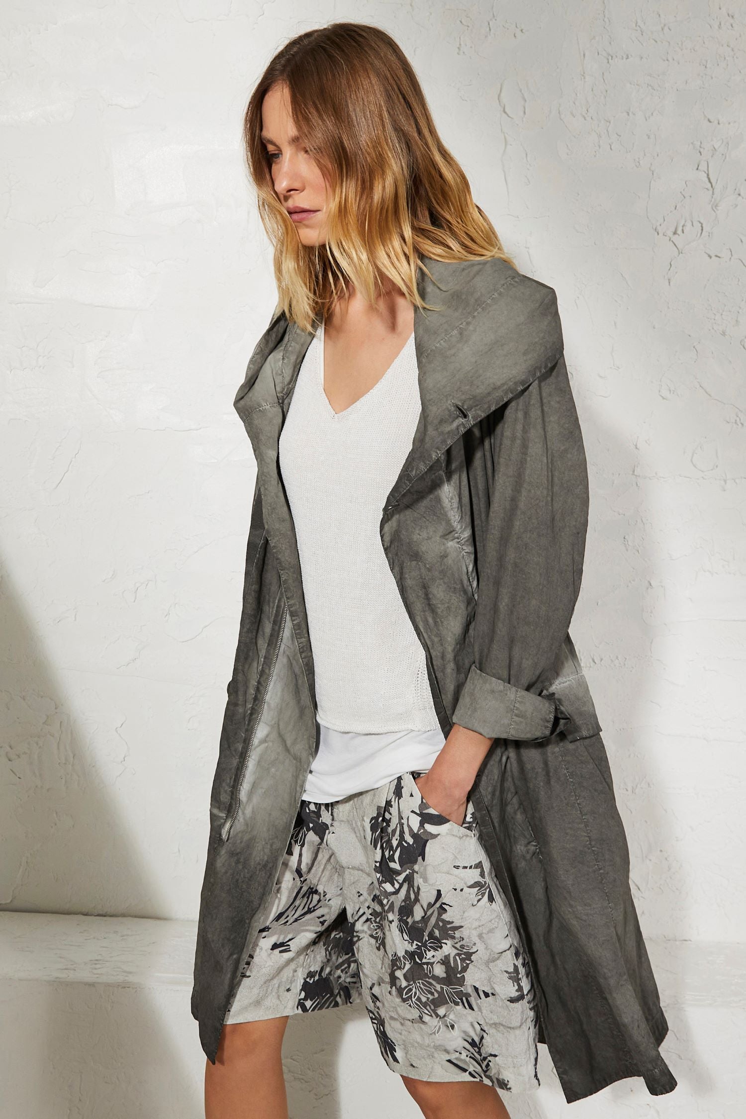 Transit - Cotton Hooded Trench Coat