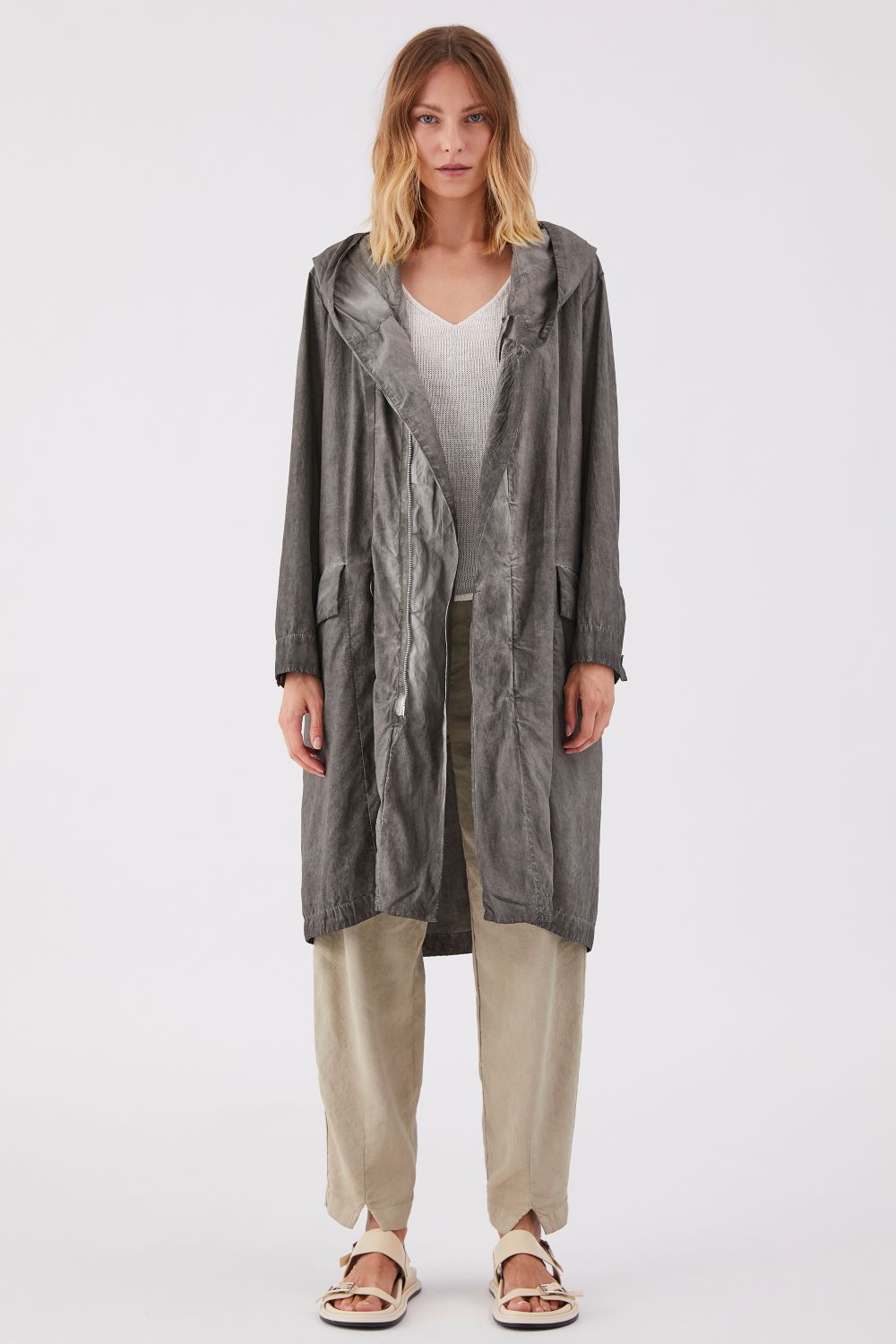 Transit - Cotton Hooded Trench Coat