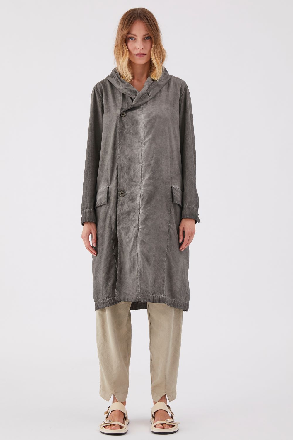 Transit - Cotton Hooded Trench Coat